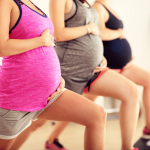 pregnant women in exercise class 